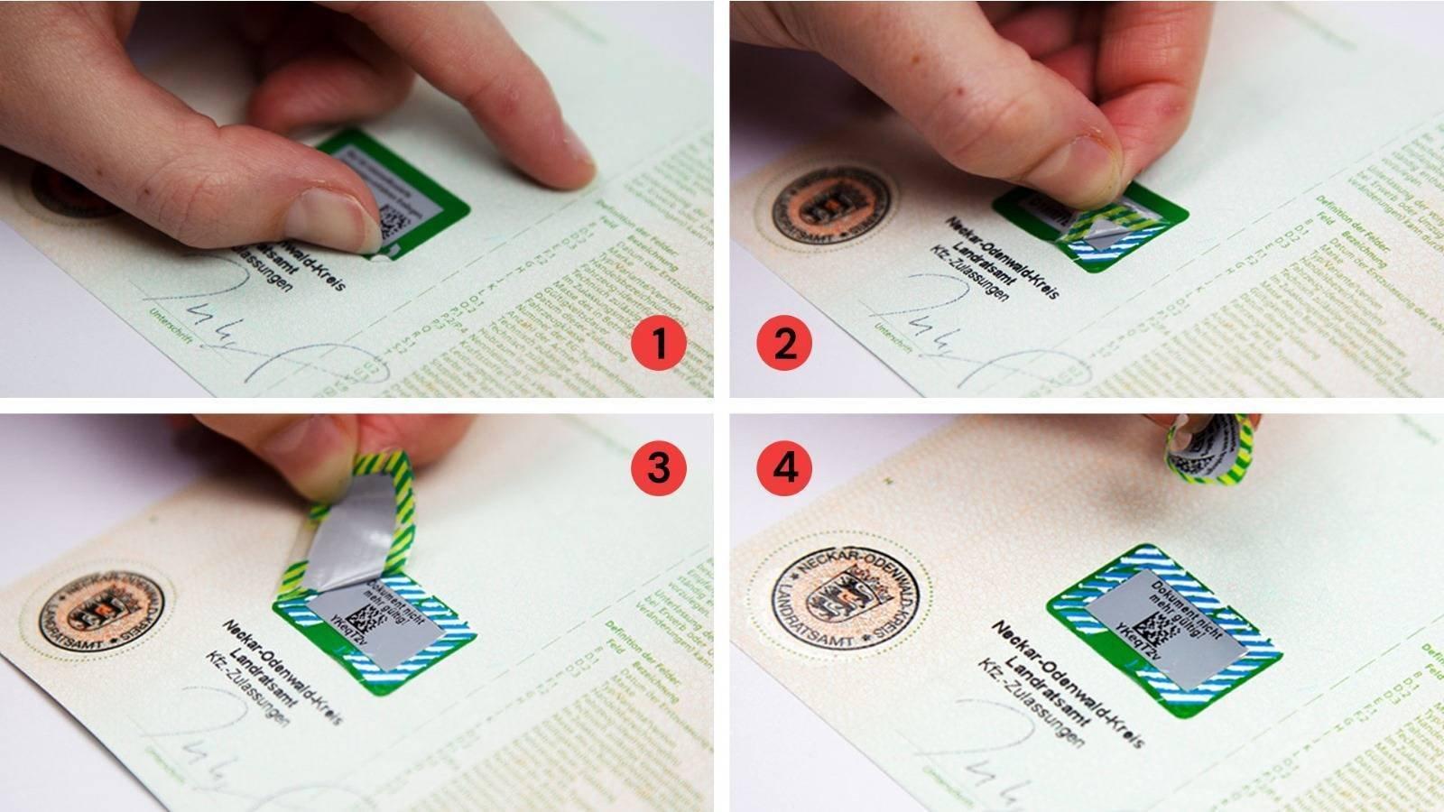 Entfernen der Schutzfolie für die Auto Online Abmelden